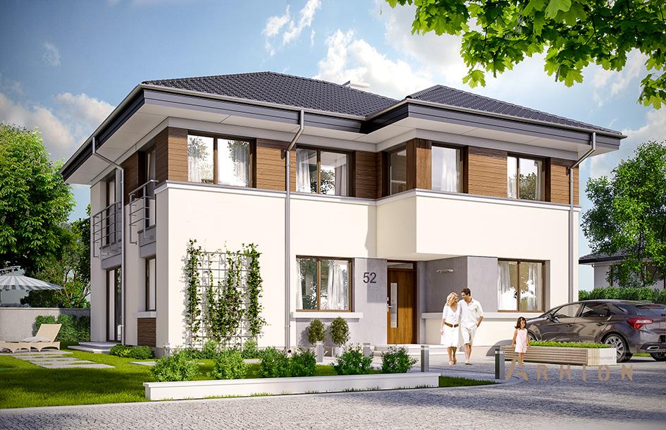 1. Проект двухэтажного дома в современном стиле с четырехскатной, mp-388, площадью - 229 кв