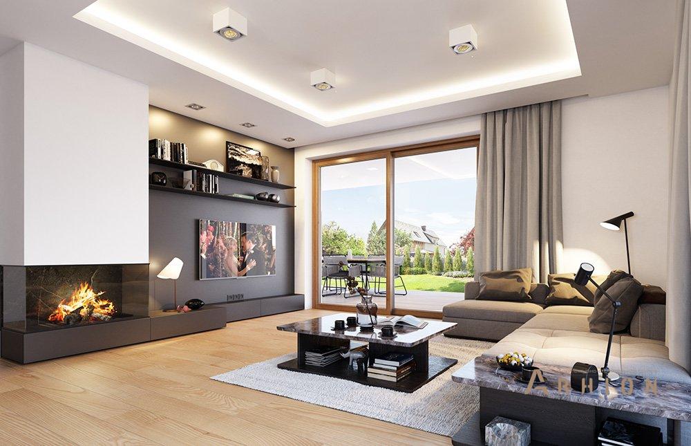 8. Проект одноэтажного дома в стиле барн с двускатной кровлей, mp-406, площадью - 204 кв c мансардой, терассой, гаражом