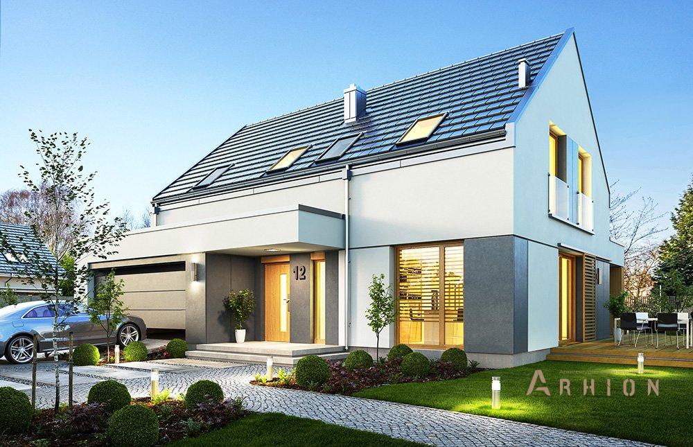 1. Проект одноэтажного дома в стиле барн с двускатной кровлей, mp-406, площадью - 204 кв c мансардой, терассой, гаражом