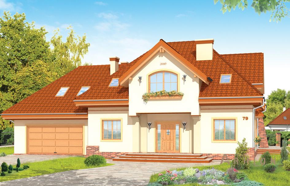 1. Проект одноэтажного дома в европейском стиле с многоскатной кровлей, mp-431, площадью - 363 кв c мансардой, сауной, терассой, гаражом