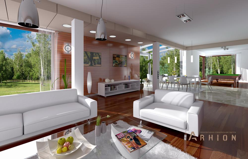 4. Проект двухэтажного дома в современном стиле с четырехскатной, mp-437, площадью - 426 кв c мансардой, терассой, балконом, гаражом