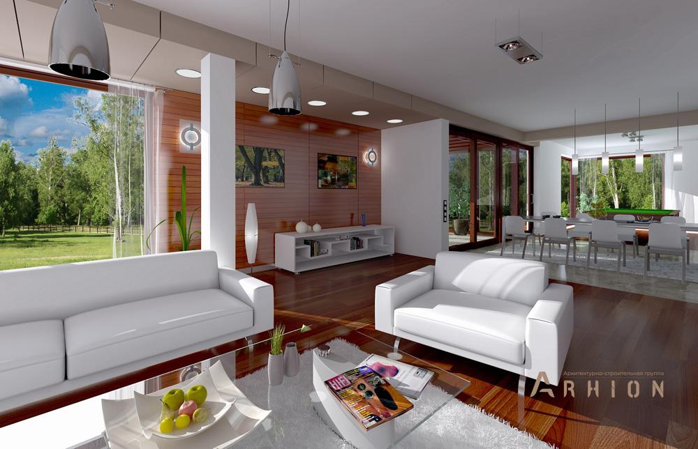 7. Проект двухэтажного дома в современном стиле с четырехскатной, mp-437, площадью - 426 кв c мансардой, терассой, балконом, гаражом