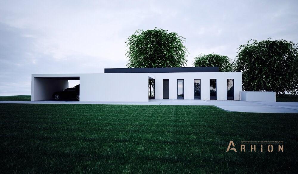 3. Проект одноэтажного дома в стиле минимализм с плоской кровлей , N-193, площадью - 800 кв