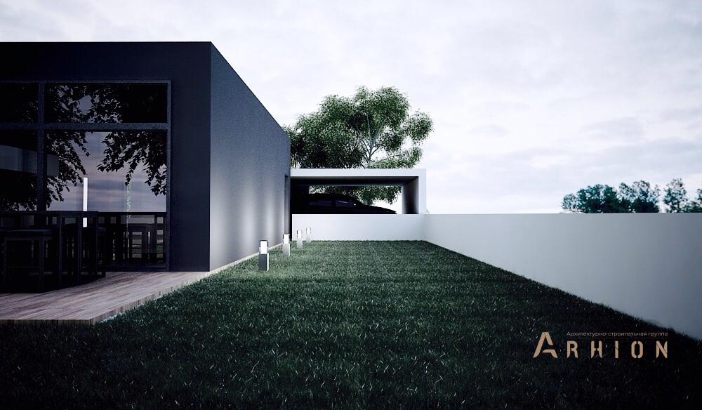 7. Проект одноэтажного дома в стиле минимализм с плоской кровлей , N-193, площадью - 800 кв