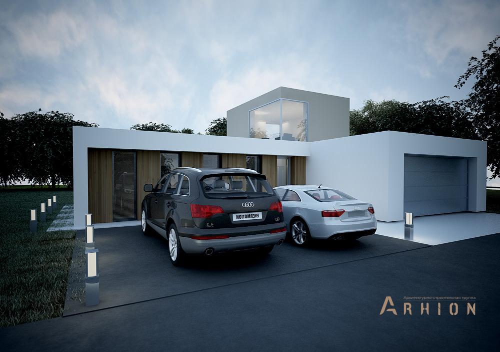 2. Проект двухэтажного дома в стиле минимализм с плоской кровлей , N-199, площадью - 1000 кв