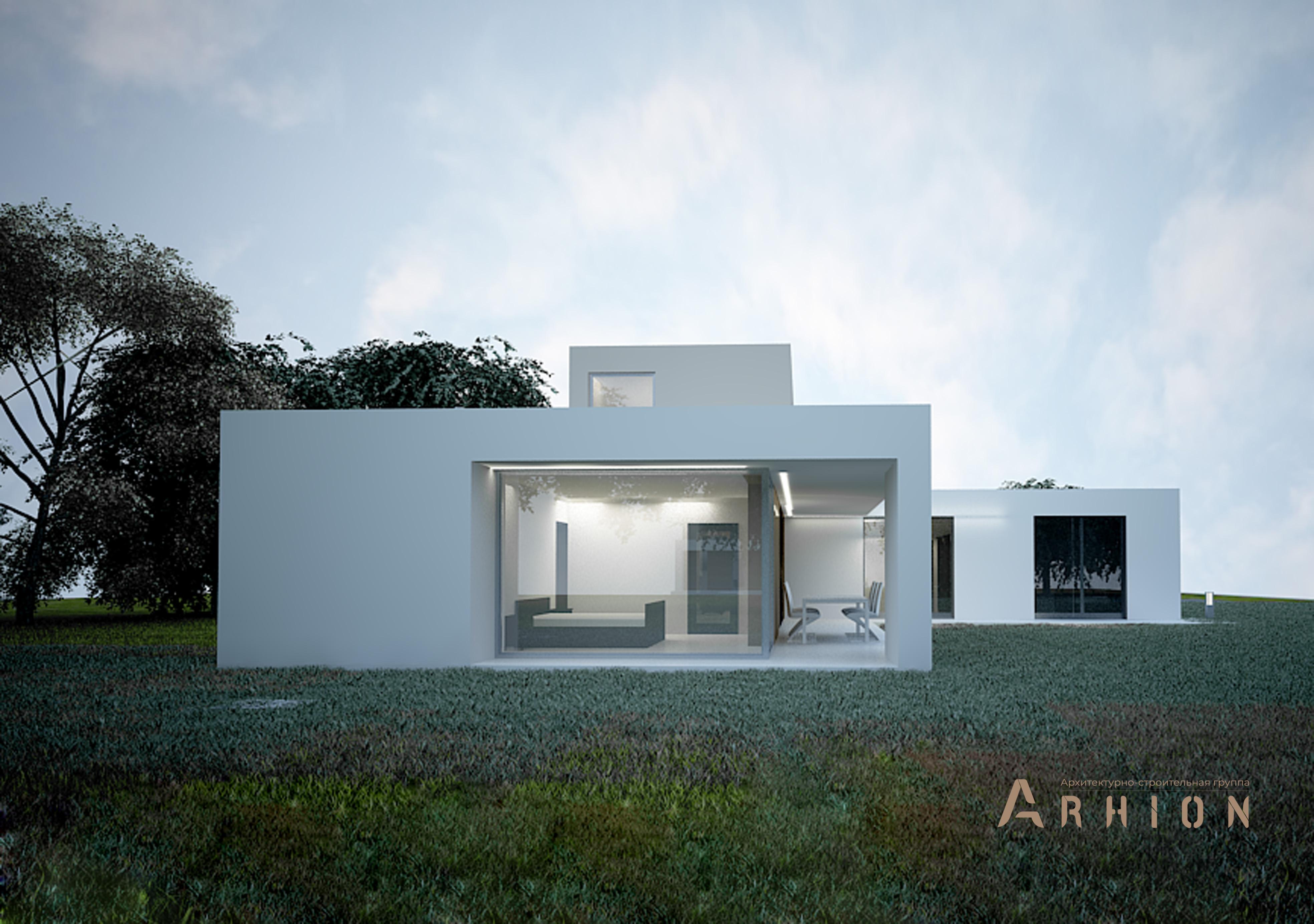 8. Проект двухэтажного дома в стиле минимализм с плоской кровлей , N-199, площадью - 1000 кв