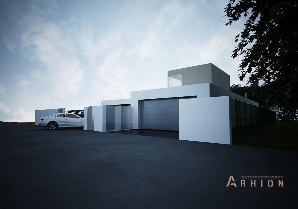 4. Проект двухэтажного дома в стиле минимализм с плоской кровлей , N-199, площадью - 1000 кв