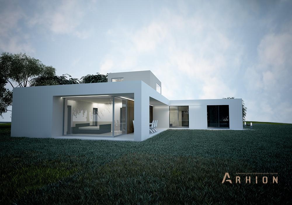 6. Проект двухэтажного дома в стиле минимализм с плоской кровлей , N-199, площадью - 1000 кв