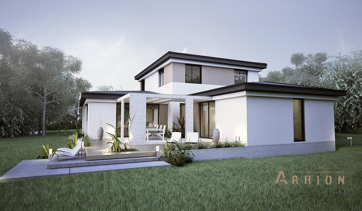 2. Проект двухэтажного дома в современном стиле с четырехскатной, N-210, площадью - 212 кв c гаражом