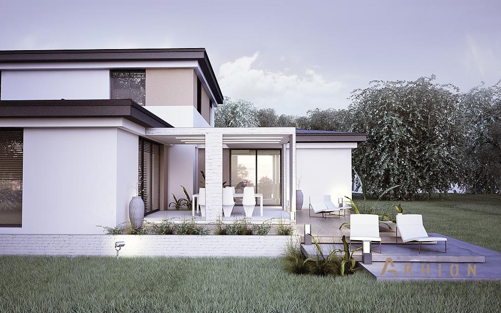 4. Проект двухэтажного дома в современном стиле с четырехскатной, N-210, площадью - 212 кв c гаражом