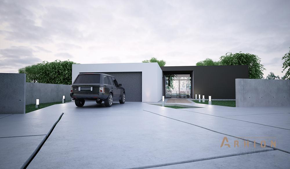 6. Проект одноэтажного дома в стиле минимализм с плоской кровлей , N-213, площадью - 600 кв