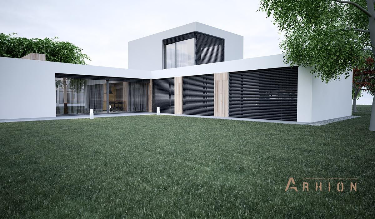 5. Проект двухэтажного дома в стиле минимализм с плоской кровлей , N-229, площадью - 700 кв