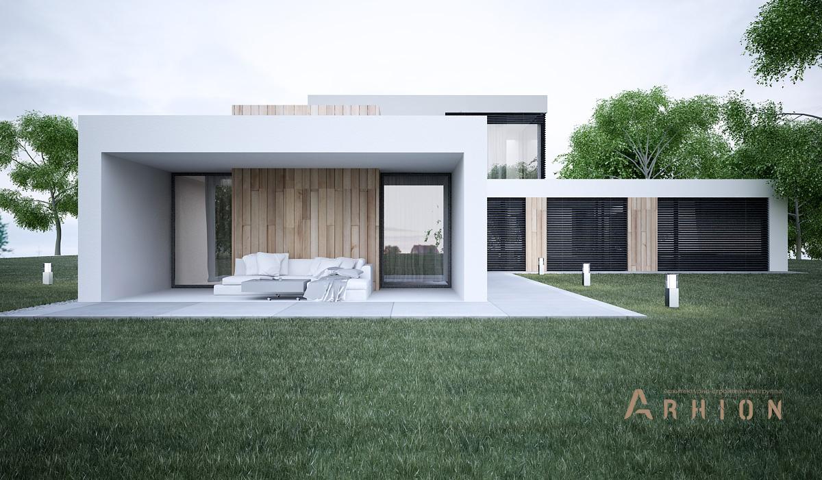 1. Проект двухэтажного дома в стиле минимализм с плоской кровлей , N-229, площадью - 700 кв