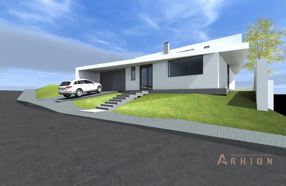 2. Проект двухэтажного дома в стиле хай-тек с плоской кровлей , N-230, площадью - 500 кв