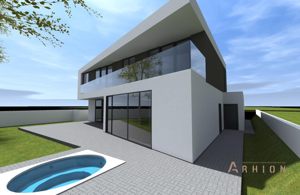 6. Проект двухэтажного дома в стиле хай-тек с плоской кровлей , N-230, площадью - 500 кв