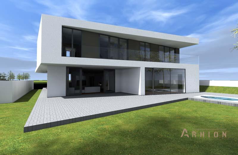 1. Проект двухэтажного дома в стиле хай-тек с плоской кровлей , N-230, площадью - 500 кв