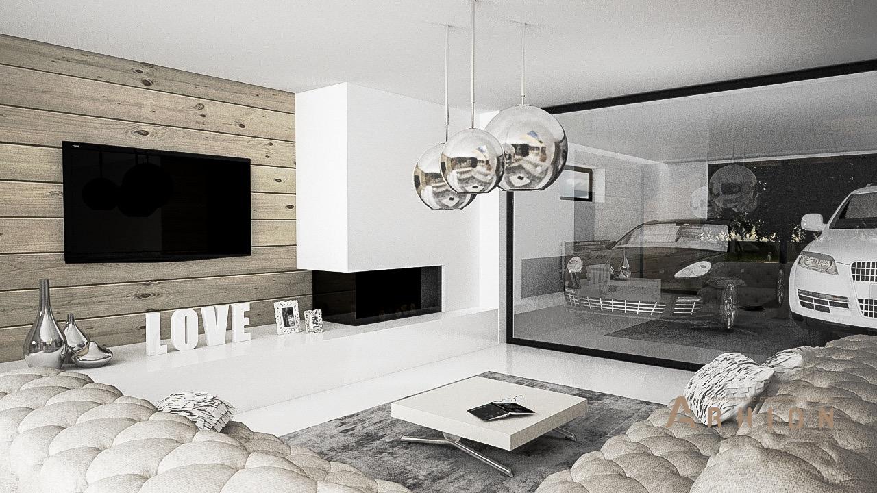 6. Проект одноэтажного дома в стиле хай-тек с плоской кровлей , N-246, площадью - 226 кв c терассой, гаражом