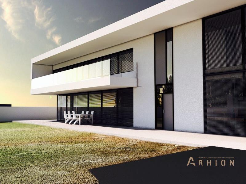 2. Проект двухэтажного дома в стиле минимализм с плоской кровлей , N-248, площадью - 248 кв