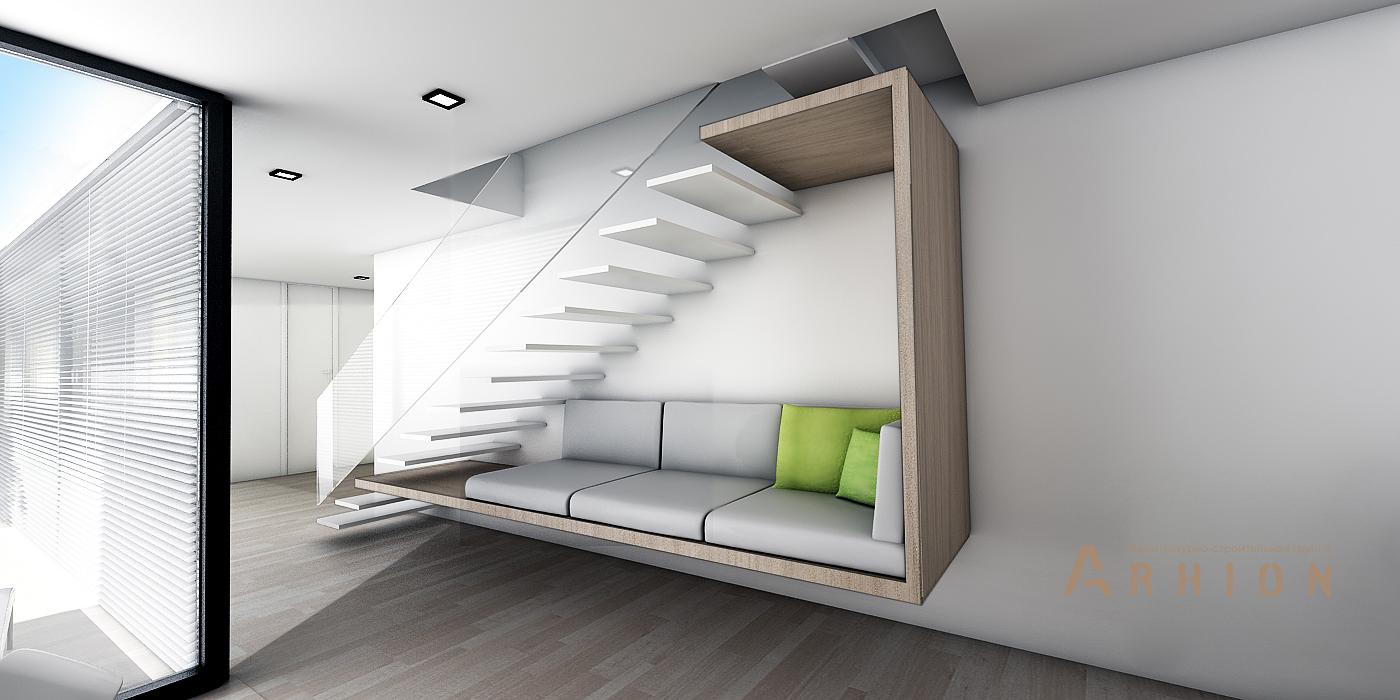 20. Проект двухэтажного дома в стиле минимализм с плоской кровлей , N-255, площадью - 254 кв c терассой, гаражом