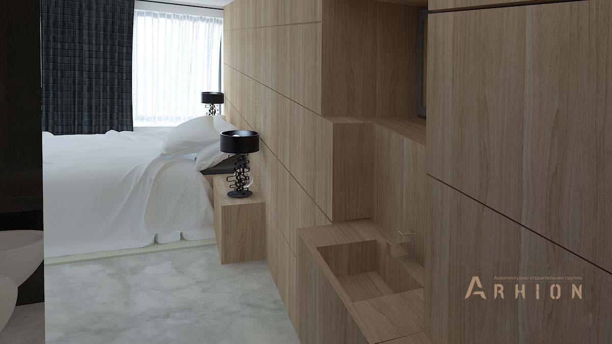 26. Проект двухэтажного дома в стиле минимализм с плоской кровлей , N-255, площадью - 254 кв c терассой, гаражом