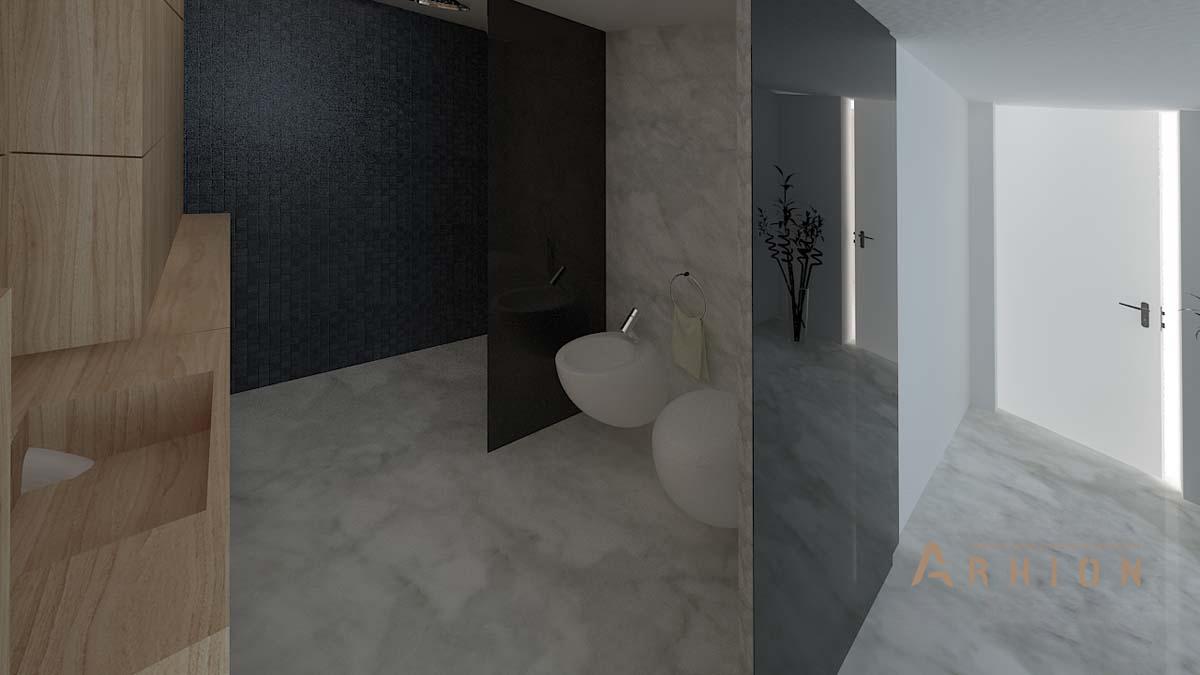 27. Проект двухэтажного дома в стиле минимализм с плоской кровлей , N-255, площадью - 254 кв c терассой, гаражом