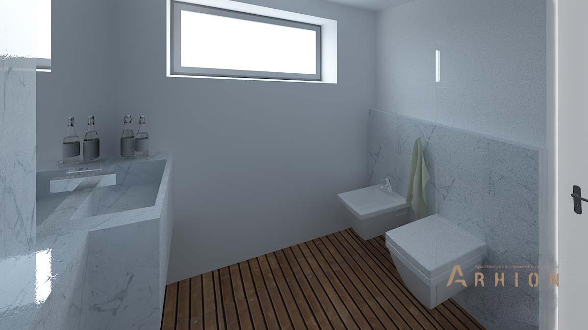 29. Проект двухэтажного дома в стиле минимализм с плоской кровлей , N-255, площадью - 254 кв c терассой, гаражом