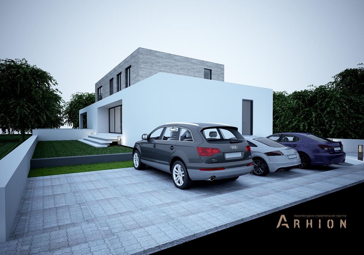 2. Проект двухэтажного дома в современном стиле с плоской кровлей , N-268, площадью - 267 кв