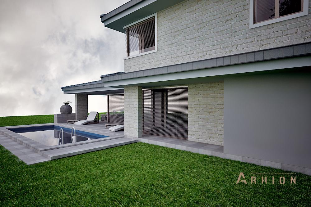 5. Проект двухэтажного дома в современном стиле с четырехскатной, N-316, площадью - 315 кв c цокольным этажом