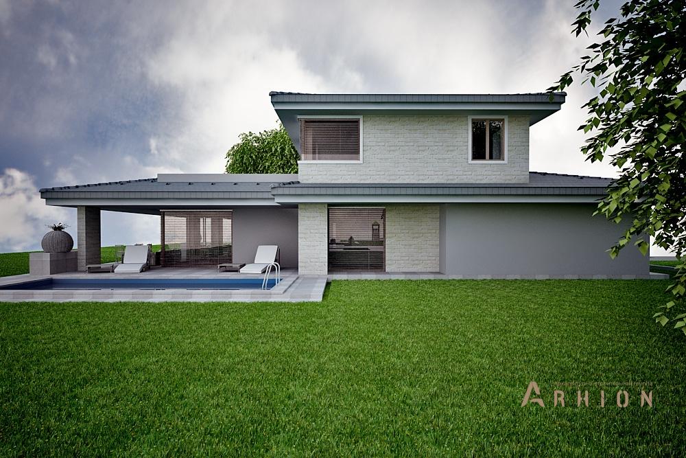 6. Проект двухэтажного дома в современном стиле с четырехскатной, N-316, площадью - 315 кв c цокольным этажом