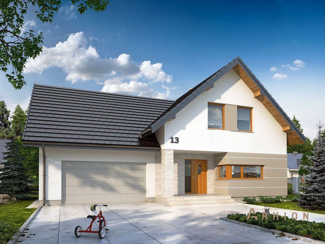 1. Проект одноэтажного дома в европейском стиле с плоской кровлей , R-14-31, площадью - 143 кв c мансардой, терассой, балконом, гаражом