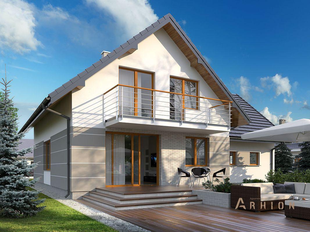 2. Проект одноэтажного дома в европейском стиле с плоской кровлей , R-14-31, площадью - 143 кв c мансардой, терассой, балконом, гаражом