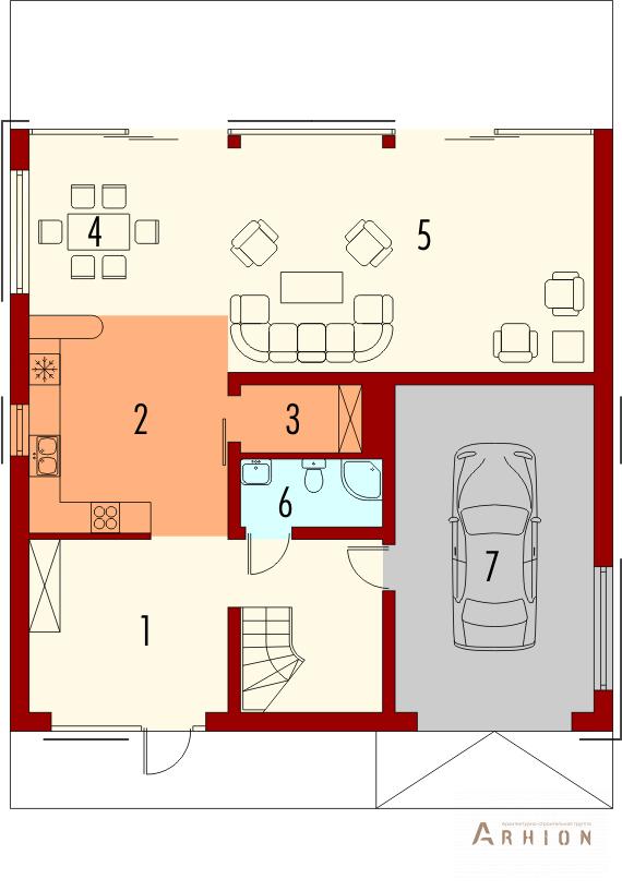 5. Проект двухэтажного дома в стиле хай-тек с плоской кровлей , R-48-25, площадью - 220 кв c балконом