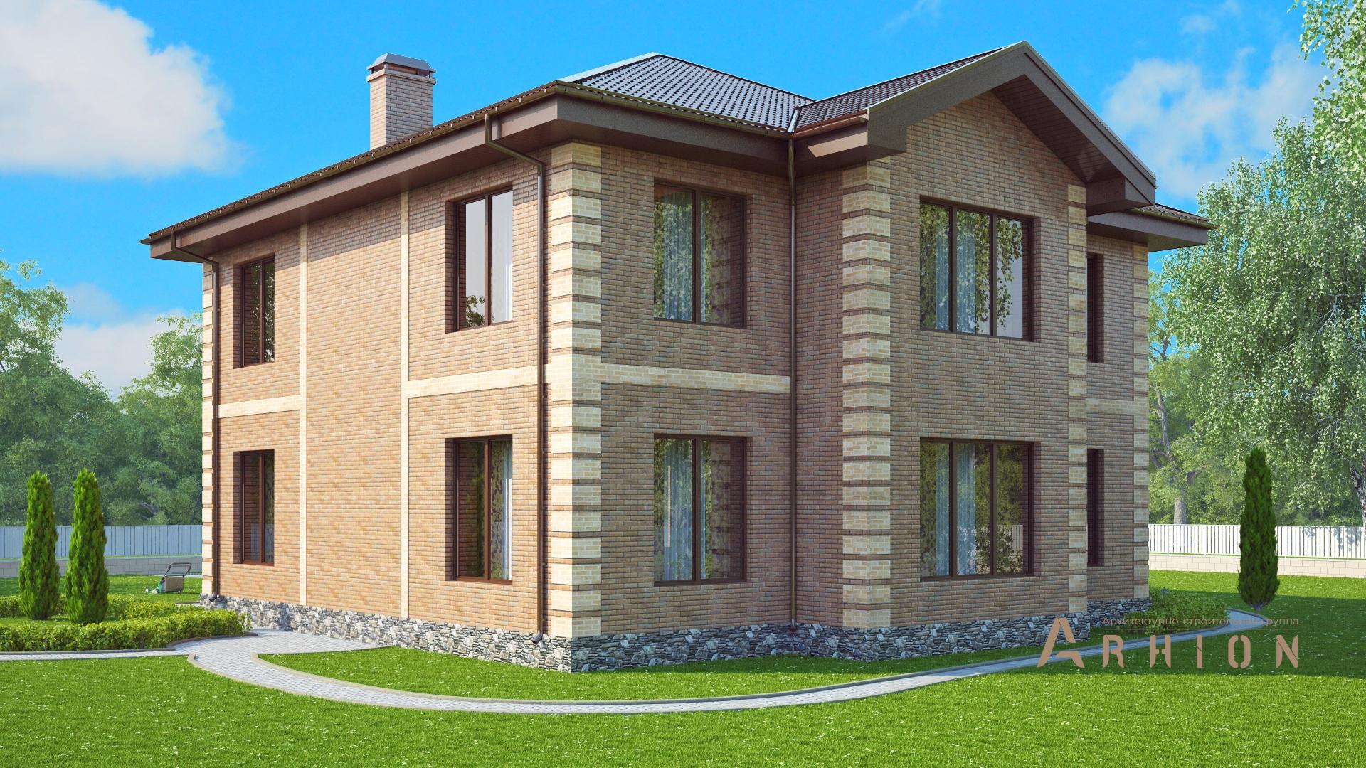 3. Проект двухэтажного дома в английском стиле с многоскатной кровлей, s-320, площадью - 320 кв c вторым светом