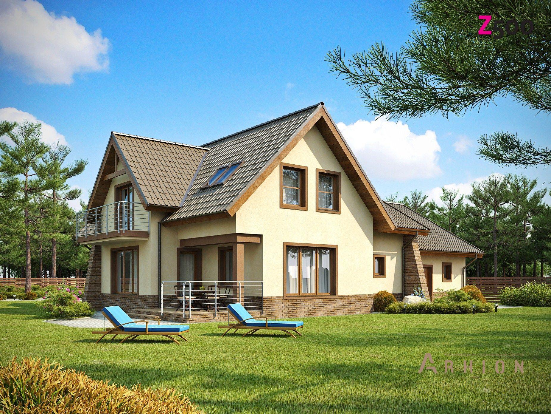 1. Проект двухэтажного дома в немецком стиле с двускатной кровлей, s3-319, площадью - 303 кв c цокольным этажом, мансардой, терассой, балконом, гаражом