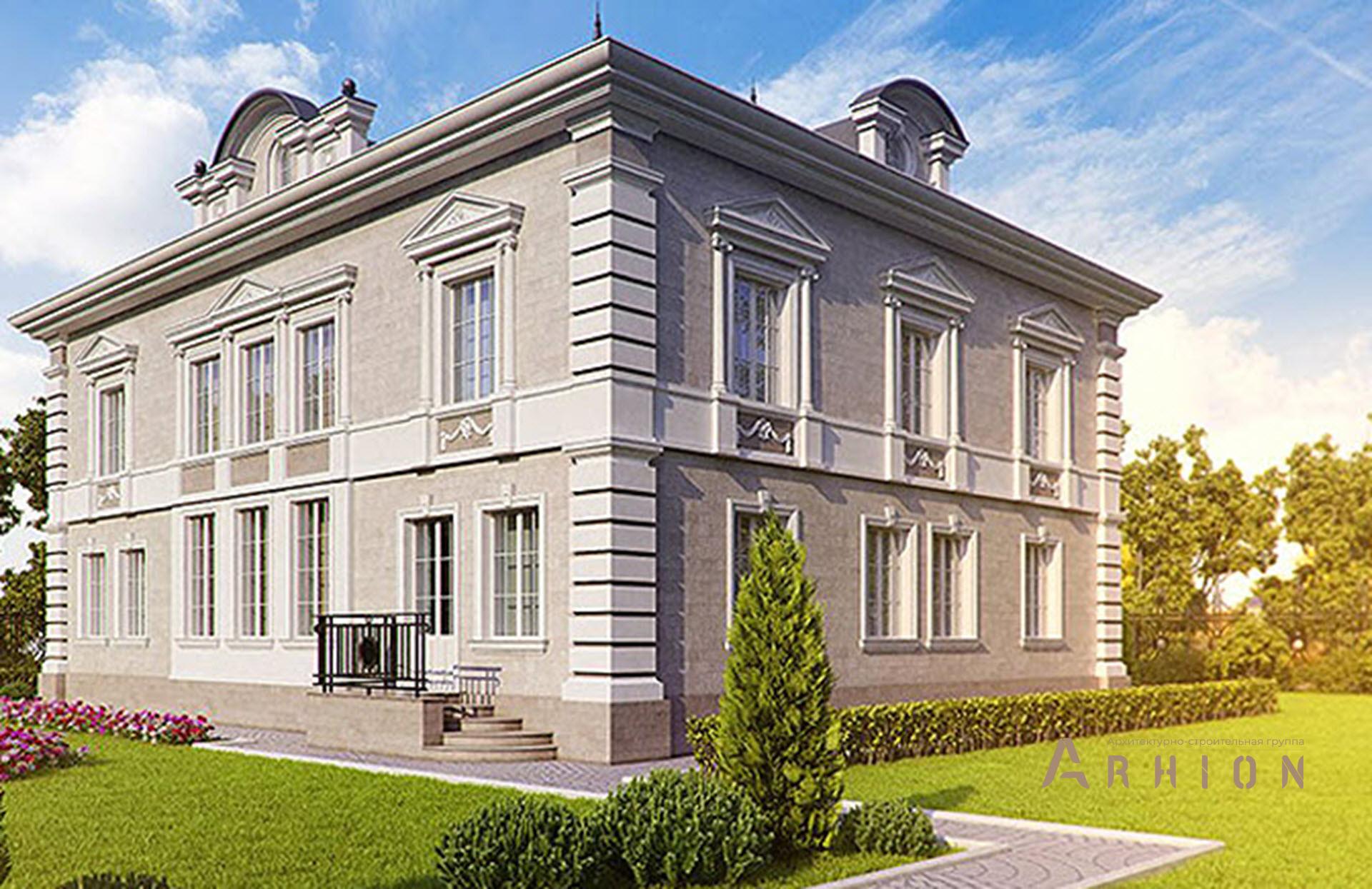 2. Проект двухэтажного дома в классическом стиле с многоскатной кровлей, SOV-17, площадью - 422 кв c гаражом