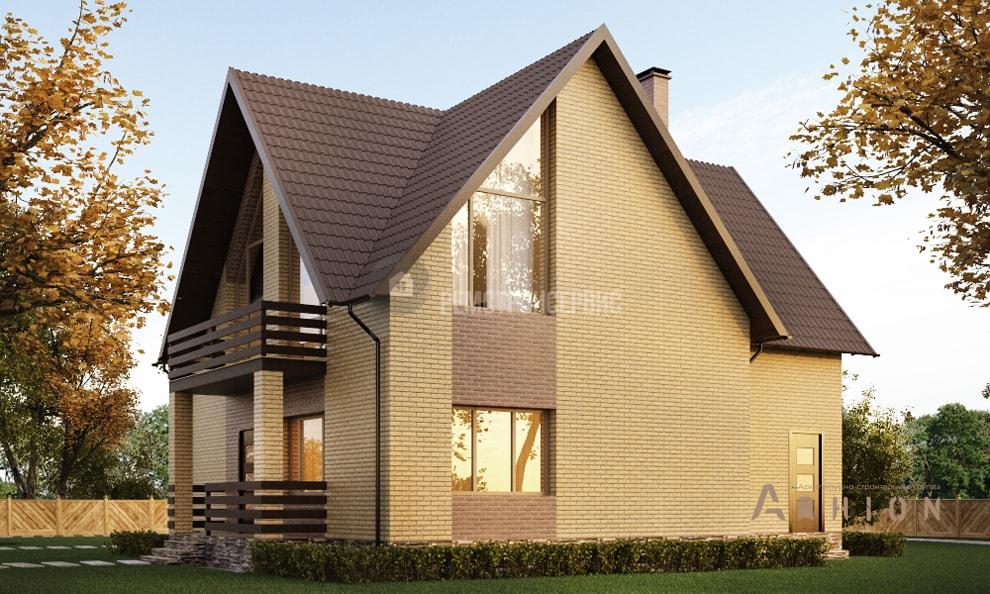 2. Проект одноэтажного дома в скандинавском стиле с многоскатной кровлей, t-02-02, площадью - 151 кв c мансардой, терассой, балконом, гаражом