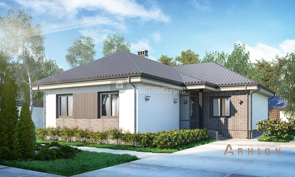 1. Проект одноэтажного дома в современном стиле с четырехскатной, t-08-01, площадью - 162 кв