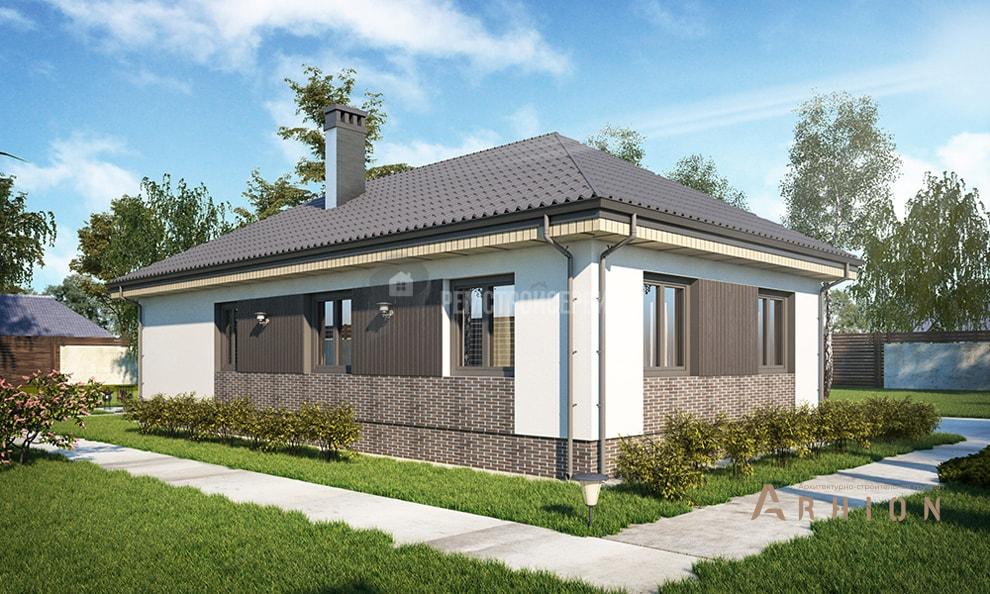 2. Проект одноэтажного дома в современном стиле с четырехскатной, t-08-01, площадью - 162 кв