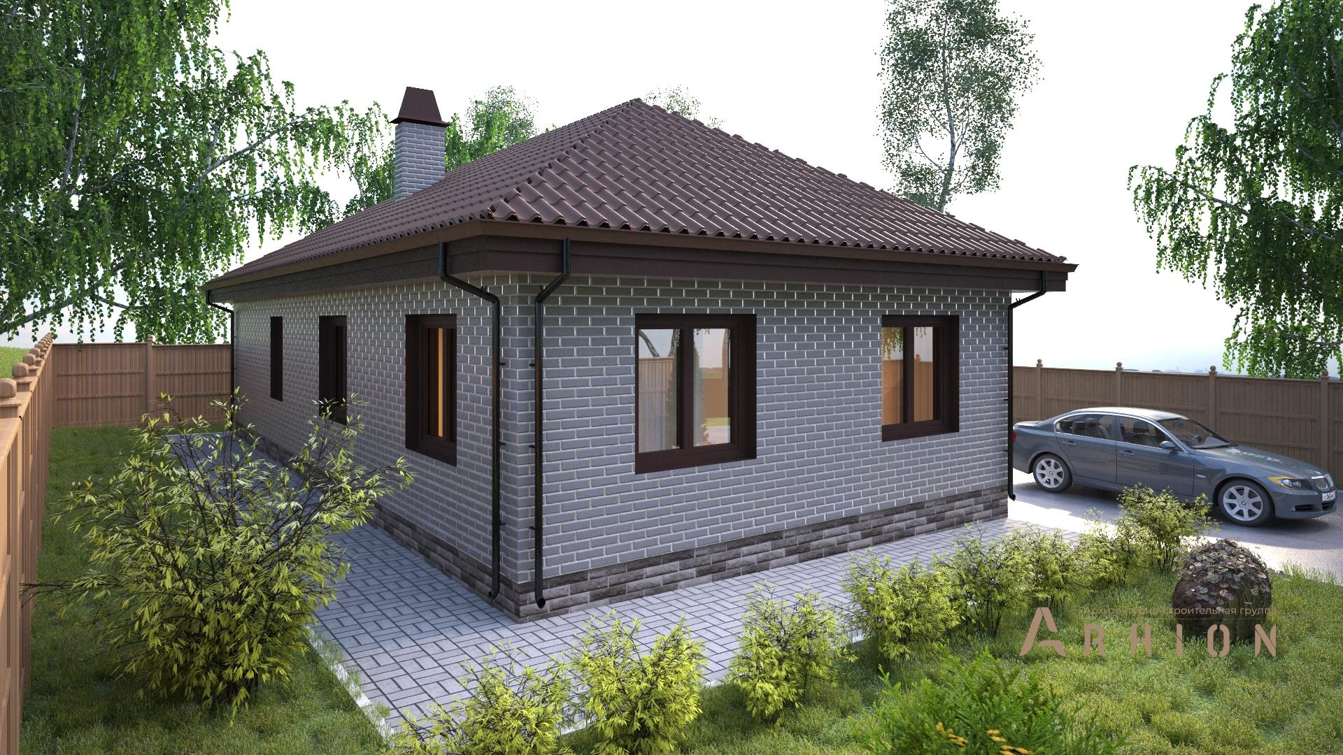 2. Проект одноэтажного дома в современном стиле с четырехскатной, T-10, площадью - 115 кв