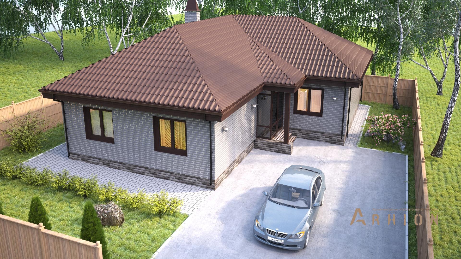 3. Проект одноэтажного дома в современном стиле с четырехскатной, T-10, площадью - 115 кв