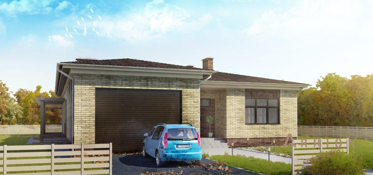 3. Проект одноэтажного дома в прованском стиле с четырехскатной, T-15, площадью - 217 кв c терассой, гаражом