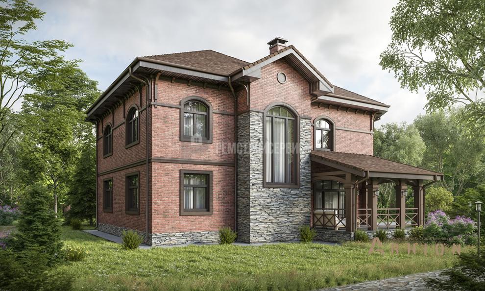 2. Проект двухэтажного дома в европейском стиле с многоскатной кровлей, t-74-01, площадью - 204 кв c терассой