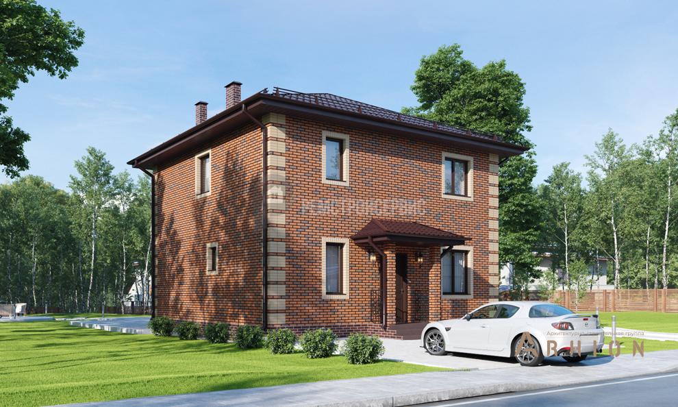 1. Проект двухэтажного дома в современном стиле с четырехскатной, t-75-01, площадью - 120 кв