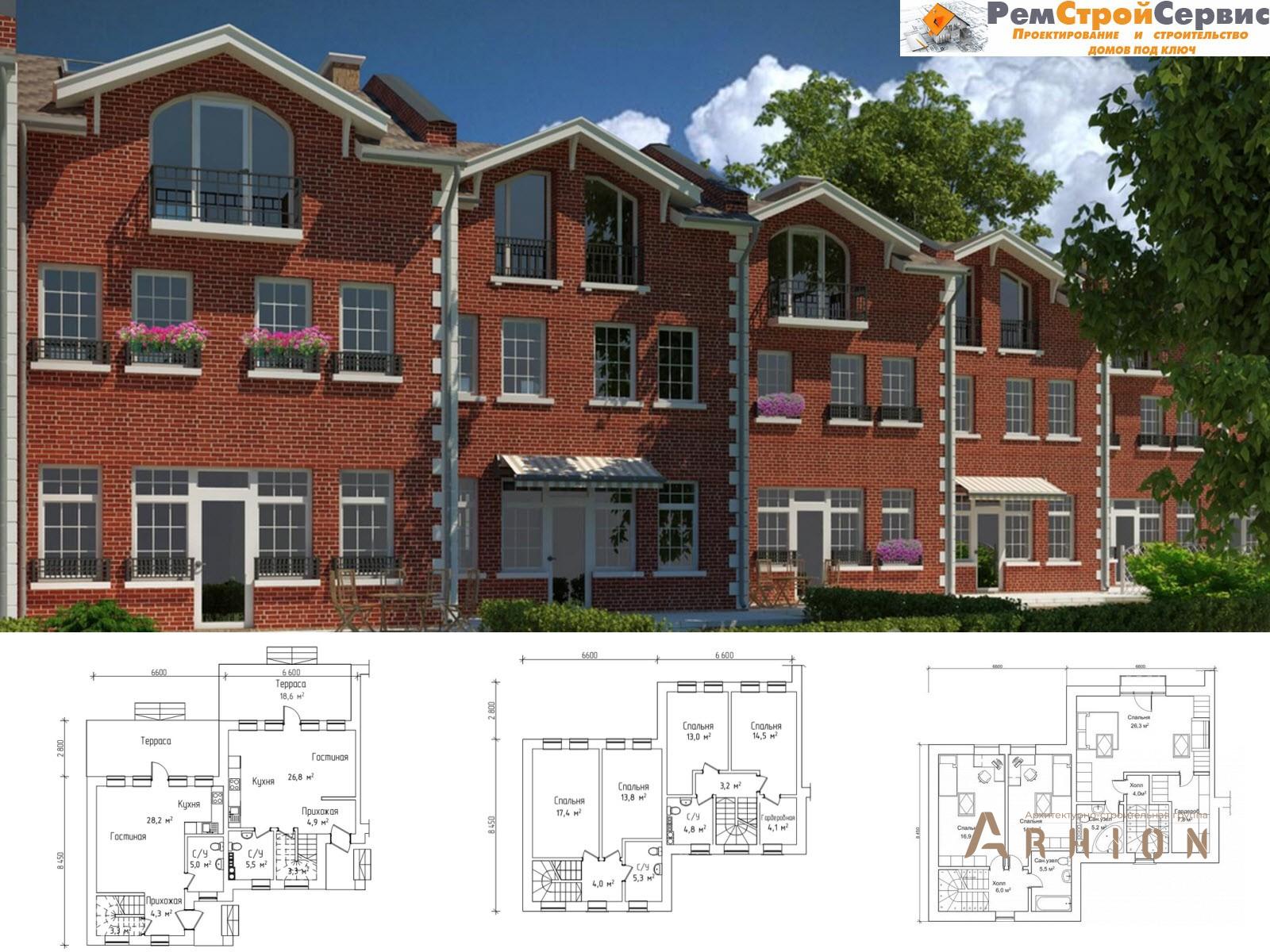 1. Проект двухэтажного дома в современном стиле с многоскатной кровлей, TT-4, площадью - 568 кв c мансардой, терассой, балконом