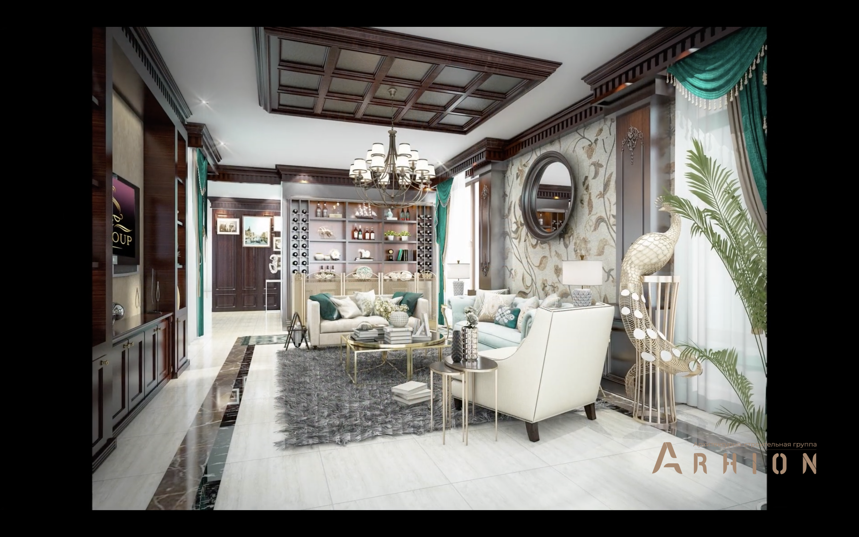 6. Проект двухэтажного дома в современном стиле с многоскатной кровлей, v-1000, площадью - 746 кв c терассой, балконом, бассейном