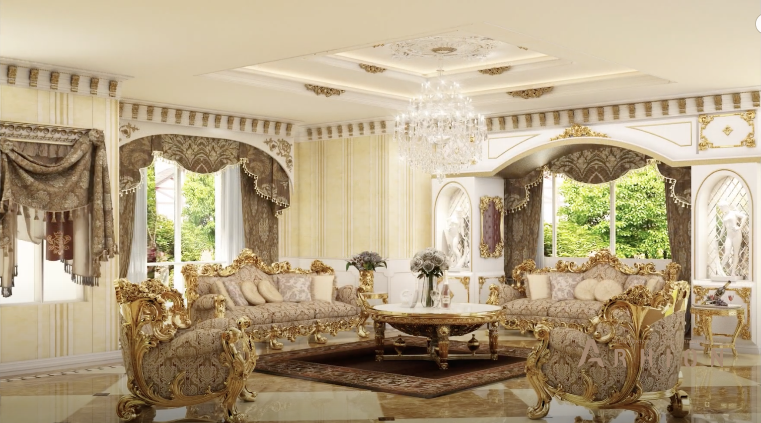 5. Проект двухэтажного дома в классическом стиле с многоскатной кровлей, v-1150, площадью - 1081 кв c мансардой, терассой, балконом, бассейном, эркером, вторым светом