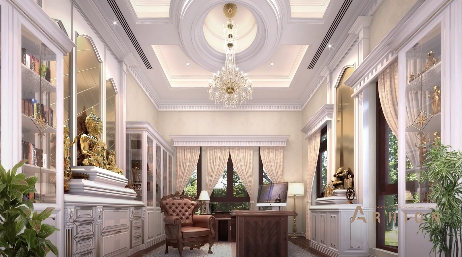 6. Проект двухэтажного дома в классическом стиле с многоскатной кровлей, v-1150, площадью - 1081 кв c мансардой, терассой, балконом, бассейном, эркером, вторым светом