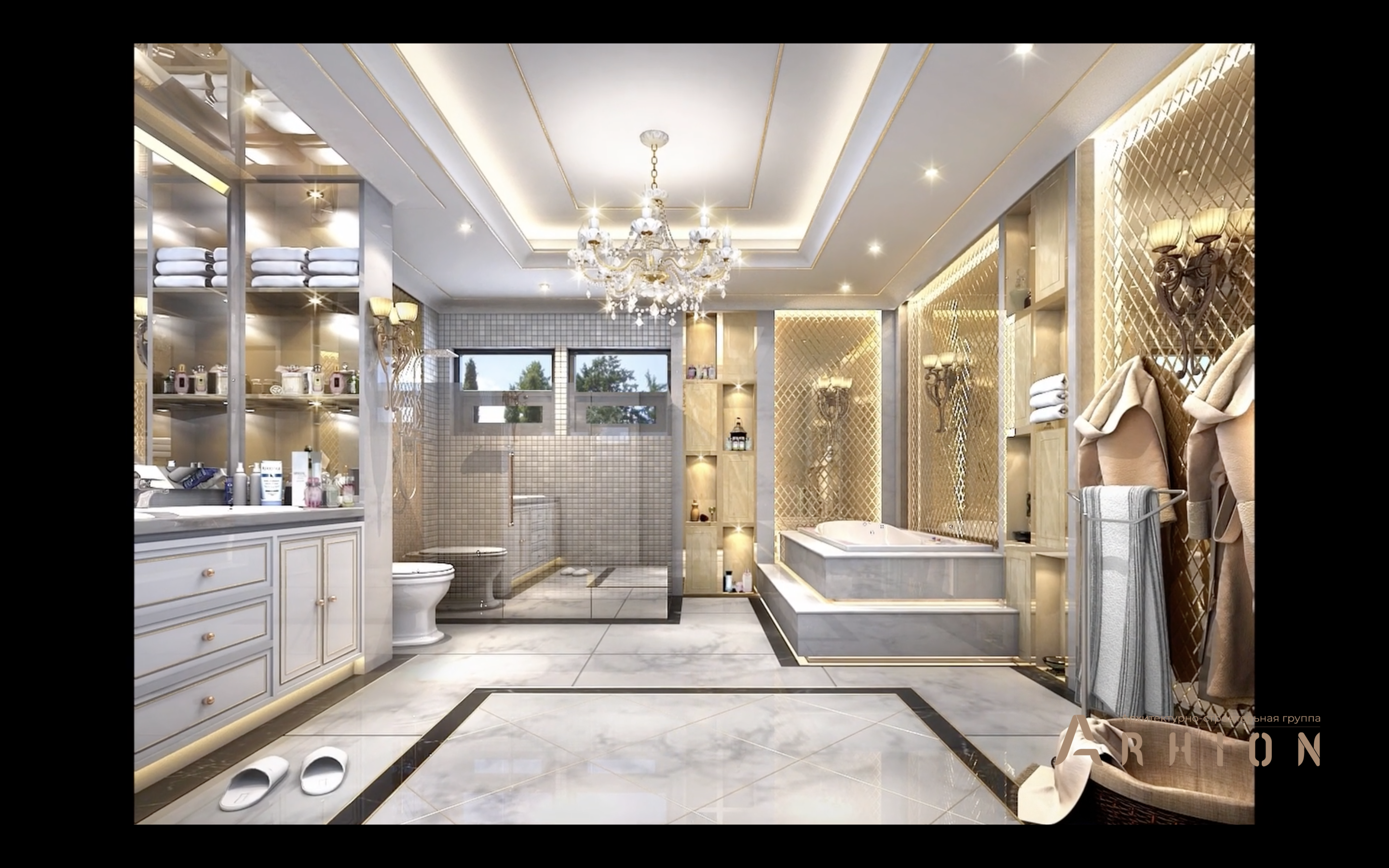 8. Проект двухэтажного дома в классическом стиле с многоскатной кровлей, v-1150, площадью - 1081 кв c мансардой, терассой, балконом, бассейном, эркером, вторым светом