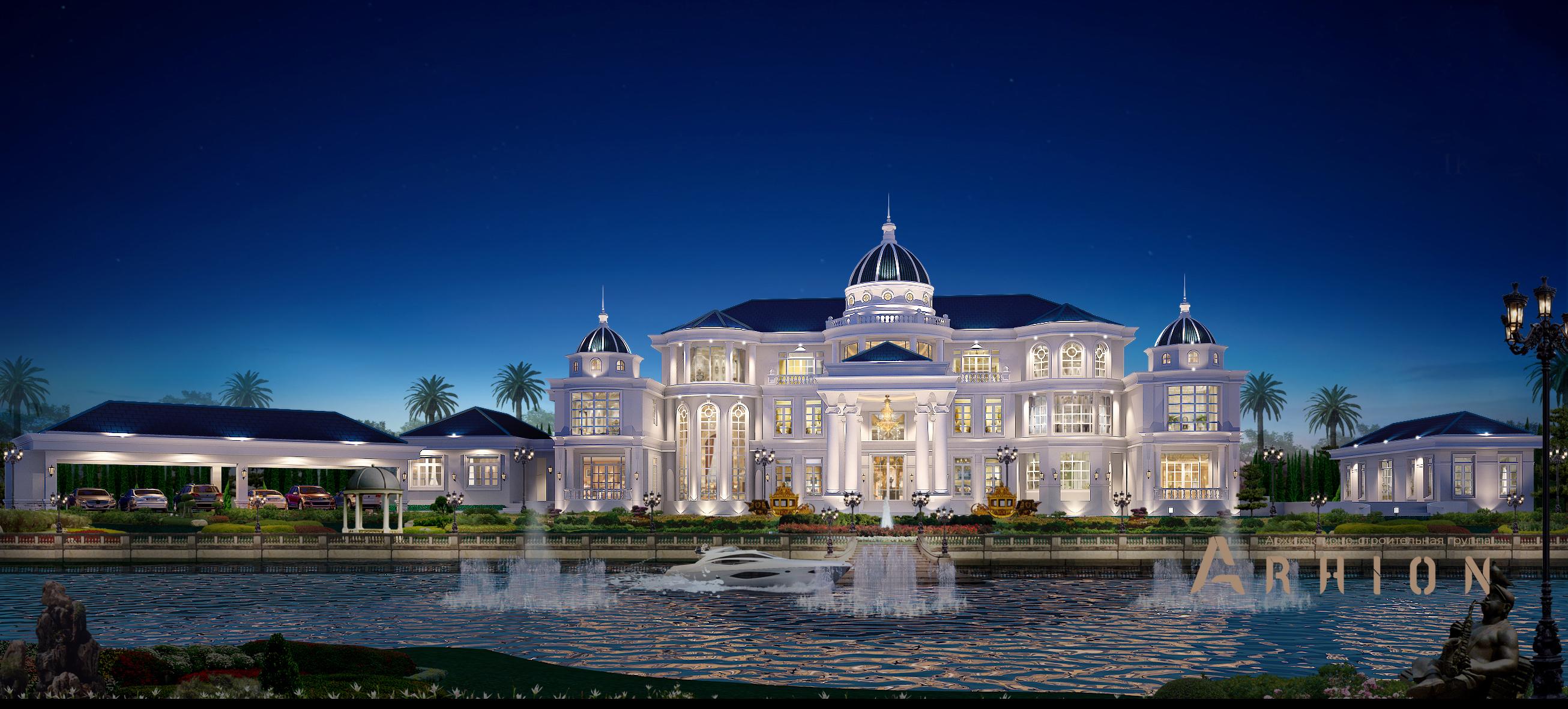 6. Проект трехэтажного дома в классическом стиле с многоскатной кровлей, v-2750, площадью - 2016 кв c цокольным этажом, терассой, гаражом, бассейном, эркером, вторым светом