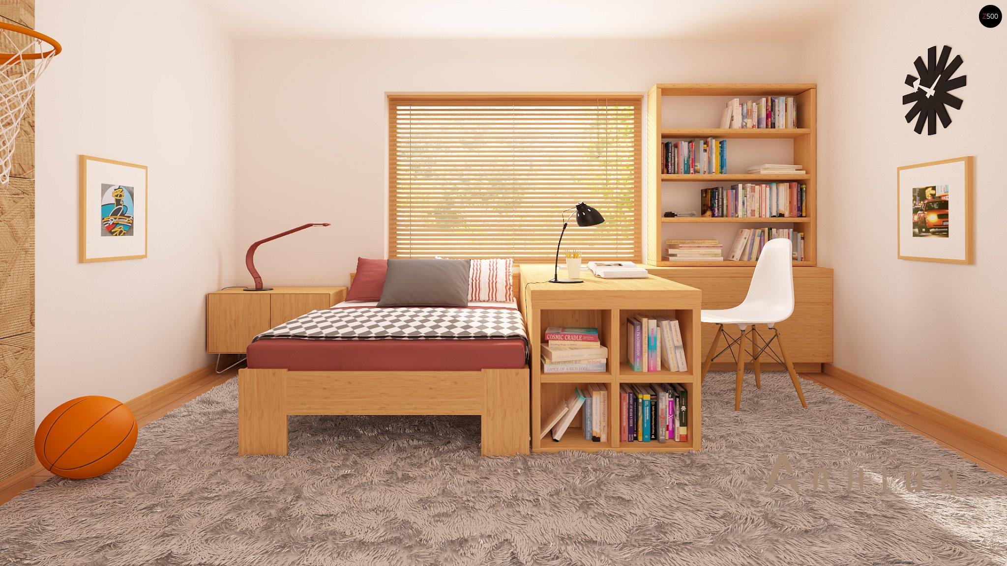 6. Проект одноэтажного дома в современном стиле с четырехскатной, Z10, площадью - 134 кв c терассой, эркером